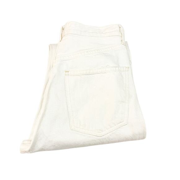 AGOLDE 90s Ripped Denim Jeans Button Fly Raw Hem Straight Leg White Size 24 - Picture 1 of 9